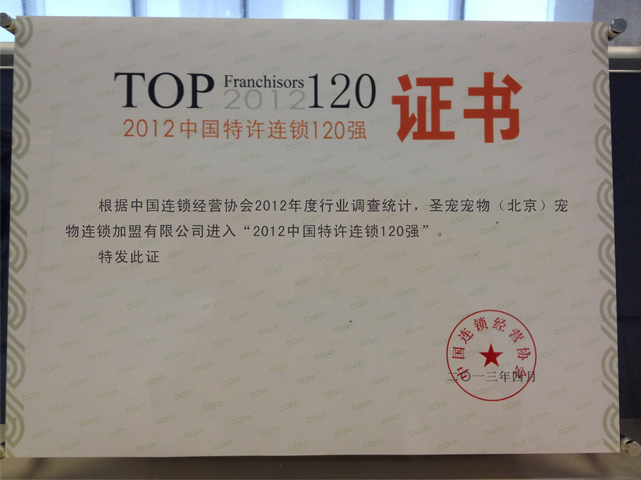 2012年中国特许连锁120强