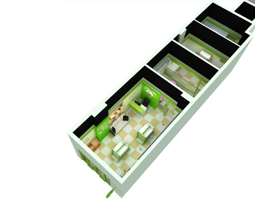 圣宠宠物店哈尔滨恒大绿洲店装修设计效果图